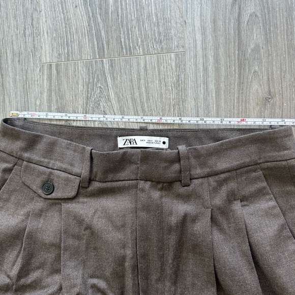 NWOT Zara Cropped Dad Pants in Brown | SIZE SMALL - Picture 7 of 7
